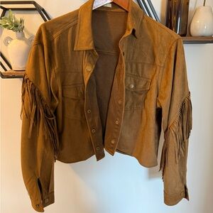 Kori Tan Fringe Utility Jacket